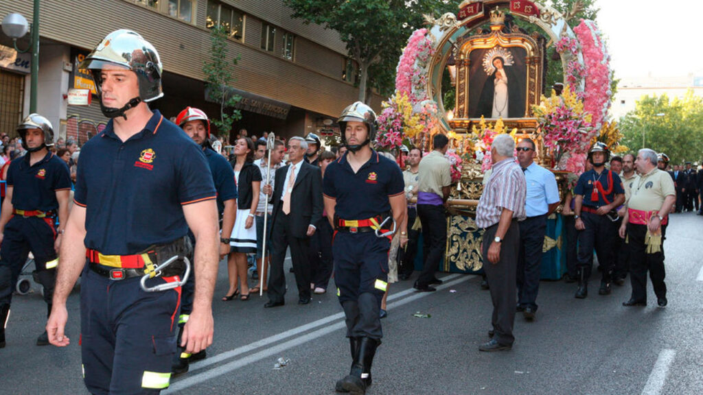 The Virgin of Paloma Being Escorted by the Firemen of Madrid